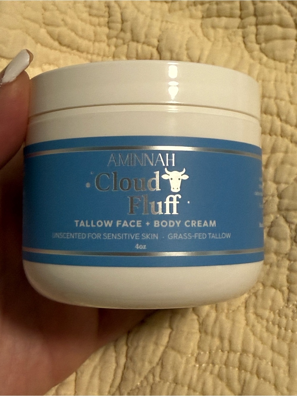 Aminnah “Cloud Fluff” Tallow unscented for Sensitive Skin Face & Body Cream!